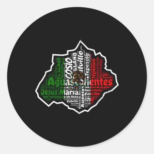 Mexico Bandera Mexicana Mapa Mexica Ronde Sticker (Voorkant)