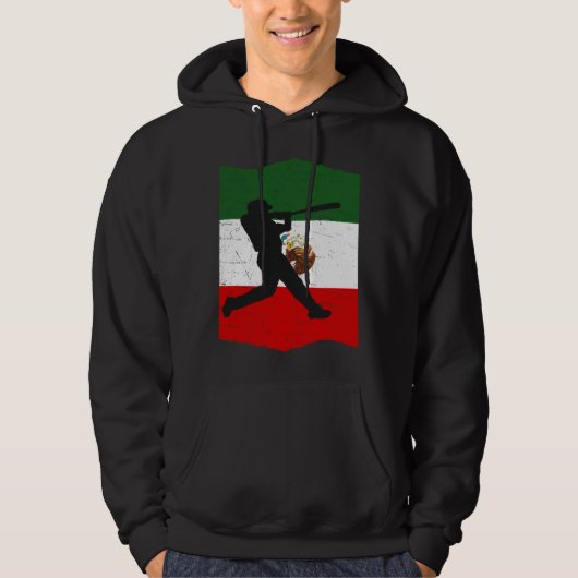 Mexico Baseball Flag for Mexican Baseball Fans Vin Hoodie (Voorkant)