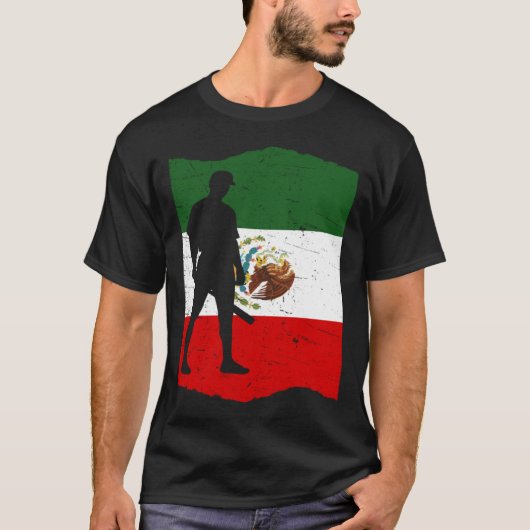 Mexico Baseball Flag for Mexican Baseball Fans Vin T-shirt (Voorkant)