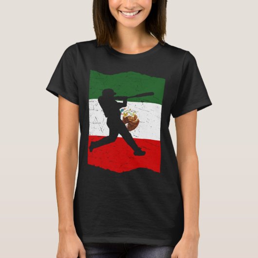 Mexico Baseball Flag for Mexican Baseball Fans Vin T-shirt (Voorkant)