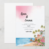 Mexico Beach bruiloft bestemming uitnodiging (Voorkant / Achterkant)
