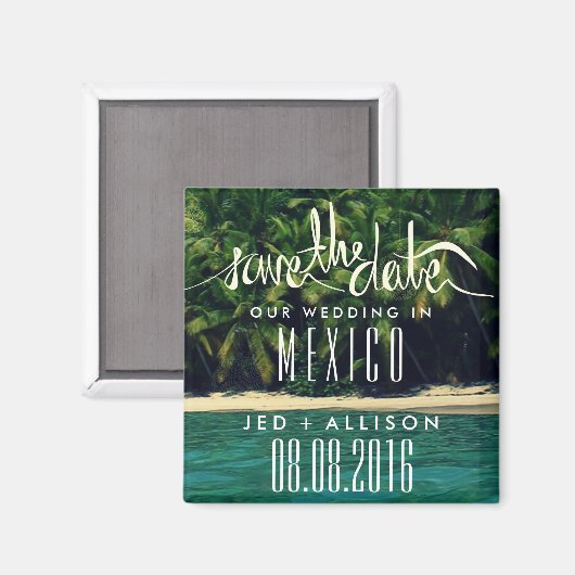 Mexico Beach Bruiloft Save the Date Magnet (Voorkant / Achterkant)