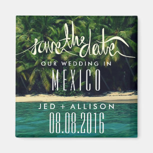 Mexico Beach Bruiloft Save the Date Magnet