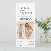 Mexico Beach Destination Photo Wedding Save The Date (Staand voorkant)