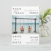 Mexico Beach Destination Photo Wedding Save The Date (Staand voorkant)