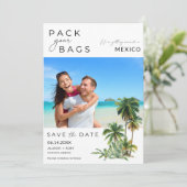 Mexico Beach Destination Photo Wedding Save The Date (Staand voorkant)