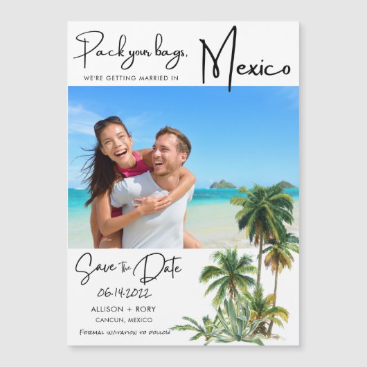 Mexico Beach Destination Wedding Save the Date (Voorkant)