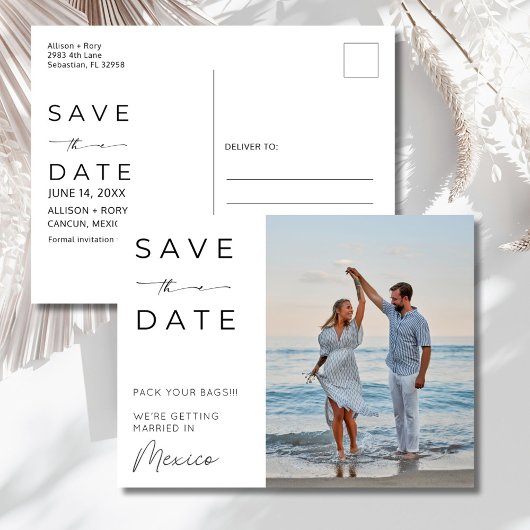 Mexico Beach Destination Wedding Save the Date Briefkaart