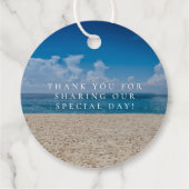 Mexico Beach Foto Hola Destination Huwelijk Bedankjes Labels (Achterkant)