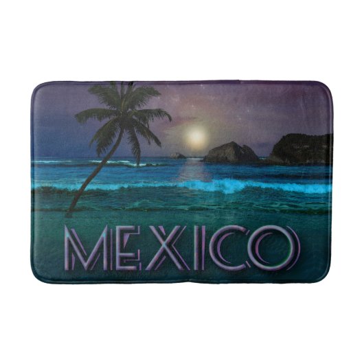 Mexico Beach Night Bath Mat (Voorkant)