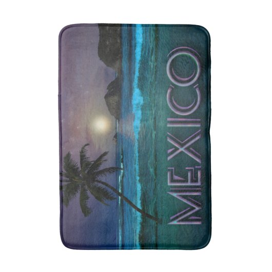 Mexico Beach Night Bath Mat (Voorkant Verticaal)