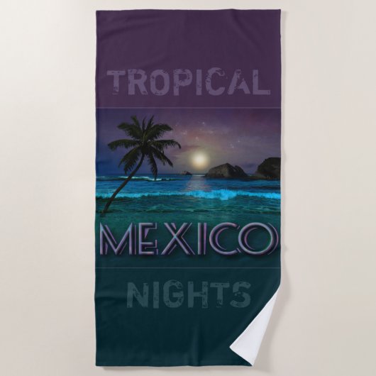 Mexico Beach Night Strandlaken (Voorkant)