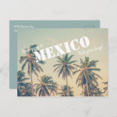 Mexico Beach Palm Tree Bewaar de data Briefkaart (Voorkant / Achterkant)
