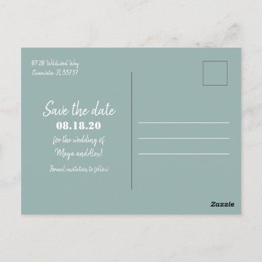 Mexico Beach Palm Tree Bewaar de data Briefkaart (Achterkant)