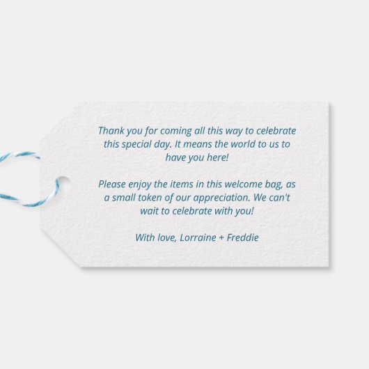 Mexico Beach Welkom op onze bruiloft geschenkzak Cadeaulabel (Achterkant Horizontaal)
