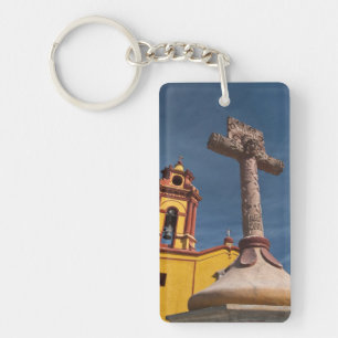 Mexico, Bernal. Gezicht op Iglesia de San Sebastia Sleutelhanger
