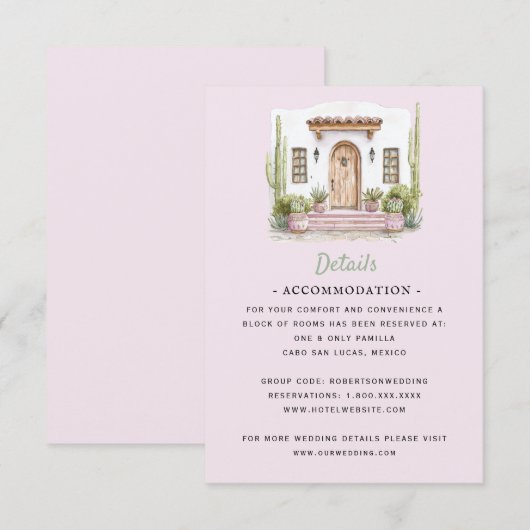 Mexico bestemming bruiloft | Details RSVP Kaartje (Voorkant / Achterkant)