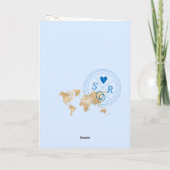 Mexico Bestemming Bruiloft Paspoort Kaart Blauw (Achterkant)