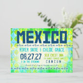 MEXICO-bestemming Uitnodigen basispapier uit Kaart (Staand voorkant)