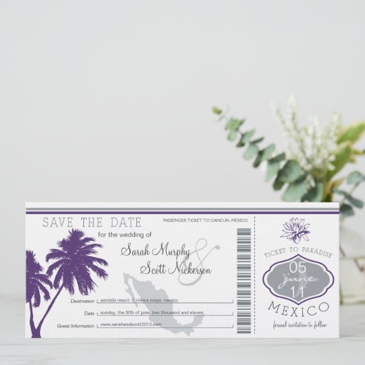 Mexico bewaart de datum van het instappen pas save the date (Staand voorkant)
