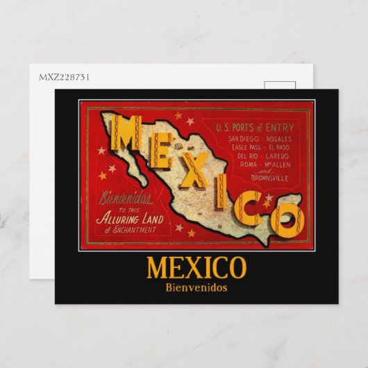 Mexico, Bienvenidos, Briefkaart (Voorkant / Achterkant)