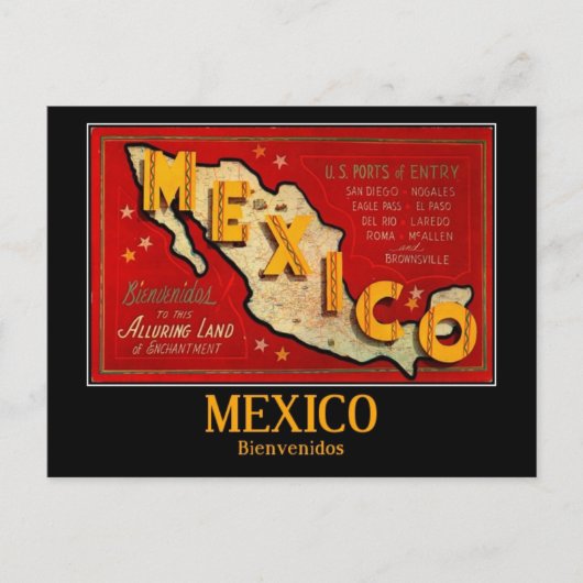 Mexico, Bienvenidos,  Briefkaart (Voorkant)