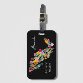 Mexico Bloemenbestemming Bruiloft Cadeaunaam Bagagelabel (Voorkant (verticaal))