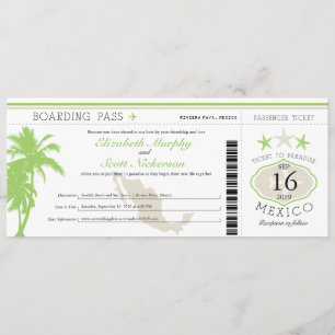 Mexico Boarding Pass bestemming bruiloft Kaart