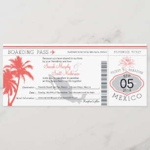 Mexico Boarding Pass bestemming bruiloft Kaart