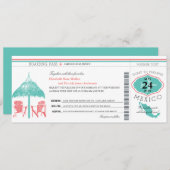 Mexico Boarding Pass bruiloft Kaart (Voorkant / Achterkant)