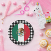 Mexico-Bord, buffelvlek en Mexicaanse vlag Papieren Bordje (Feest)