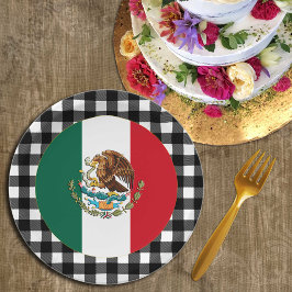 Mexico-Bord, buffelvlek en Mexicaanse vlag Papieren Bordje