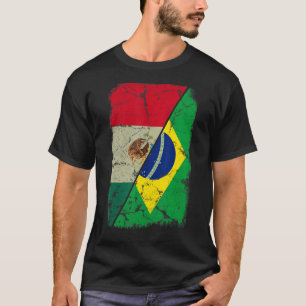Mexico - Brazilië - vlag samen met gemengde famili T-shirt