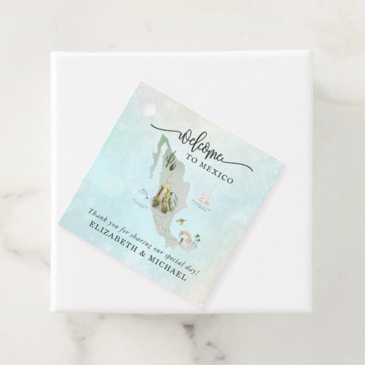 Mexico bruiloft welkom cadeau Labels (In situ)