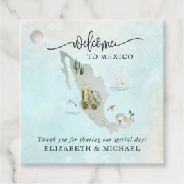 Mexico bruiloft welkom cadeau Labels