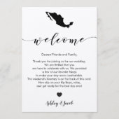 Mexico bruiloft welkomstbrief & routebeschrijving programmakaart (Voorkant)