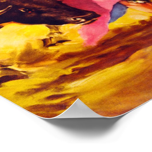 Mexico Bull Fighter Vintage Poster hersteld (Hoek)