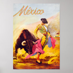 Mexico Bull Fighter Vintage Poster hersteld