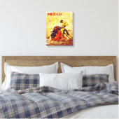 Mexico Bull Fighter Vintage Poster hersteld Canvas Afdruk (Insitu (Slaapkamer))