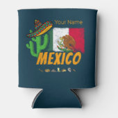 Mexico -  cactus met vlag Sombrero Souvenir Blikjeskoeler (Voorkant)