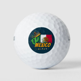 Mexico -  cactus met vlag Sombrero Souvenir Golfballen