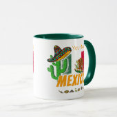 Mexico -  cactus met vlag Sombrero Souvenir Mok (Voorkant rechts)