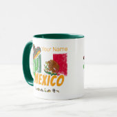 Mexico -  cactus met vlag Sombrero Souvenir Mok (Voorkant links)