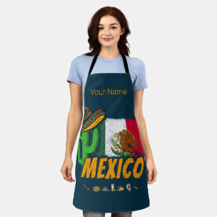 Mexico -  cactus met vlag Sombrero Souvenir Schort