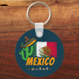 Mexico -  cactus met vlag Sombrero Souvenir Sleutelhanger