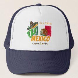 Mexico -  cactus met vlag Sombrero Souvenir Trucker Pet
