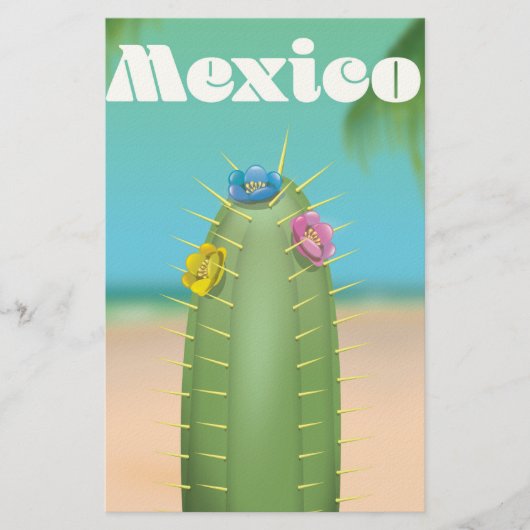 Mexico Cactus-reisposter Briefpapier (Voorkant)