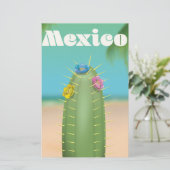 Mexico Cactus-reisposter Briefpapier (Staand voorkant)