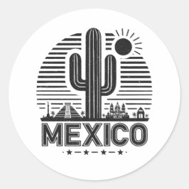 Mexico Cactus Ronde Sticker