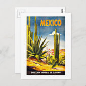 Mexico Cactus Vintage Travel Briefkaart (Voorkant / Achterkant)